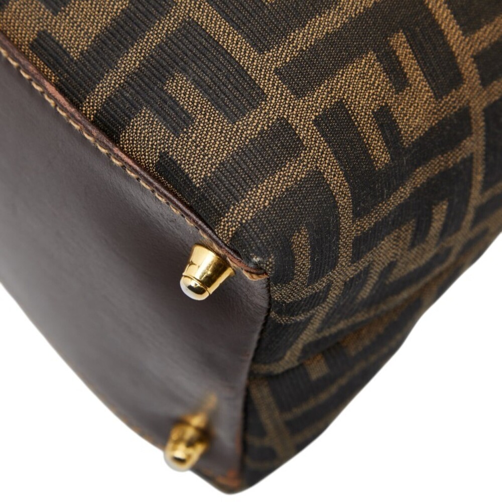Fendi Zucca handbag, beige and black canvas, women's. - Picture 4 of 14